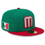 ニューエラ キャップ 59FIFTY WBC メキシコ 2026 WORLD BASEBALL CLASSIC FITTED CAP GREEN-RED NEW ERA …
