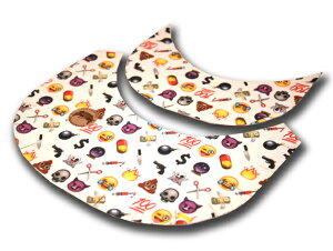 BRIMSKINS �yCUSTOM VISOR STICKER/EMOJI'S WHITE�z �u�����X�L���Y �J�X�^�� �o�C�U�[�V�[�� �X�e�b�J�[ [�X�q �w�b�h�M�A new era cap �j���[�G���L���b�v new era�L���b�v newera�L���b�v �傫�� �T�C�Y �����Y