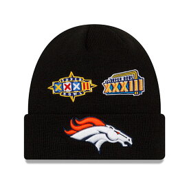 【男女兼用】ニューエラ ニット ビーニー デンバー ブロンコス 【NFL SUPER BOWL CHAMPIONS CUFFED KNIT BEANIE/BLACK】 NEW ERA DENVER BRONCOS ブラック [/BLK 21_10_4NE]