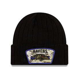 ニューエラ ニット ビーニー ボルチモア レイブンズ 【NFL 2021 SALUTE-TO-SERVICE KNIT BEANIE/BLACK】 NEW ERA BALTIMORE RAVENS ブラック [/BLK 21_10_4NE]