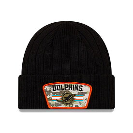 ニューエラ ニット ビーニー マイアミ ドルフィンズ 【NFL 2021 SALUTE-TO-SERVICE KNIT BEANIE/BLACK】 NEW ERA MIAMI DOLPHINS ブラック [/BLK 21_10_4NE]