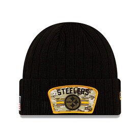 ニューエラ ニット ビーニー ピッツバーグ スティーラーズ 【NFL 2021 SALUTE-TO-SERVICE KNIT BEANIE/BLACK】 NEW ERA PITTSBURGH STEELERS ブラック [/BLK 21_10_4NE]