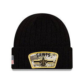 ニューエラ ニット ビーニー ニューオリンズ セインツ 【NFL 2021 SALUTE-TO-SERVICE KNIT BEANIE/BLACK】 NEW ERA NEW ORLEANS SAINTS ブラック [/BLK 21_10_4NE]