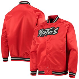 【代引不可】ミッチェル＆ネス トロント ラプターズ スタジャン【THROWBACK HARDWOOD CLASSICS SATIN FULL-SNAP RAGLAN JACKET/RED】MITCHELL&NESS TORONTO RAPTORS [22_1_1 STADIUM アウター OUTER HWC]