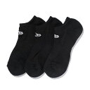 ニューエラ 靴下 SOCKS SHORT 3PAIRS BLACK NEW ERA ソックス ブラック 3ペア メンズ レディース 男女兼用 GOODS グッズ 小物 ブラック /BLK for3000 24_2RE_24_3RE_0301
