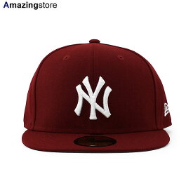 ニューエラ キャップ 59FIFTY ニューヨーク ヤンキース MLB TEAM BASIC FITTED CAP CARDINAL WHITE NEW ERA NEW YORK YANKEES 帽子 メンズ レディース カーディナル /BUR BIG_SIZE 24_5RE_0523