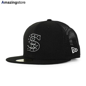 �j���[�G�� �L���b�v 59FIFTY �V�J�S �z���C�g�\�b�N�X MLB BATTING PRACTICE TRUCKER FITTED CAP BLACK NEW ERA CHICAGO WHITE SOX �X�q �L���b�v ���K�p �I�[�Z���e�B�b�N ON-FIELD �����Y ���f�B�[�X �u���b�N /BLK ��