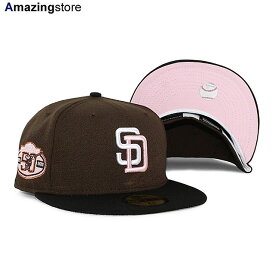 ニューエラ キャップ 59FIFTY サンディエゴ パドレス MLB 50TH ANNIVERSARY PINK BOTTOM FITTED CAP BROWN BLACK NEW ERA SAN DIEGO PADRES 帽子 メンズ レディース 男女兼用 ブラウン ピンク /BRN COLOR BOTTOM 24_1RE_1_30