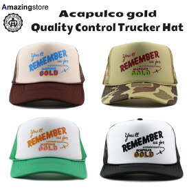 【4色展開】アカプルコ ゴールド メッシュキャップ 【QUALITY CONTROL TRUCKER HAT】 ACAPULCO GOLD 24_6
