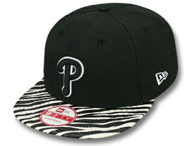 NEW ERA PHILADELPHIA PHILLIES 【OSTRICH-ZEBRA 9FIFTY STRAPBACK/BLK-WHT】 ニューエラ フィラデルフィア フィリーズ [18_1_3NE]