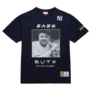 �C�O��� �~�b�`�F��&�l�X T�V���c �x�[�u ���[�X ���f�� COOPERSTOWN COLLECTION HEAVYWEIGHT PREMIUM PLAYER VINTAGE LOGO T-SHIRT NAVY �j���[���[�N �����L�[�X NEW YORK YANKEES BABE RUTH