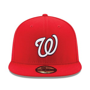 �j���[�G�� �L���b�v 59FIFTY ���V���g�� �i�V���i���Y MLB ON FIELD AUTHENTIC GAME FITTED CAP RED NEW ERA WASHINGTON NATIONALS �X�q ���b�h