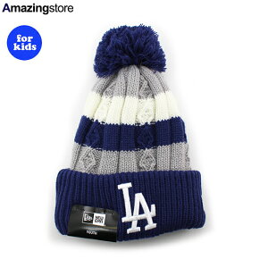 qp j[G jbg r[j[ T[X hW[X MLB YOUTH CABLED KNIT BEANIE BLUE NEW ERA LOS ANGELES DODGERS LbY KIDS Xq [X 25_1RE_0114