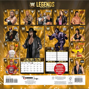 �C�O��� 2026 �Ǌ|���J�����_�[ WWE LEGENDS 16-MONTH 2026 WALL CALENDER