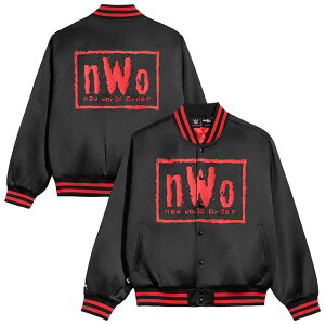 �C�O��� WWE �W���P�b�g nWo WOLFPAC QUILTED SATIN FULL-SNAP JACKET BLACK CHALK LINE �u���b�N �`���[�N���C�� ���[ �X�}�b�N�_�E�� RAW SMACKDOWN �v�����X �����Y ���f�B�[�X ���b�X���}�j�A