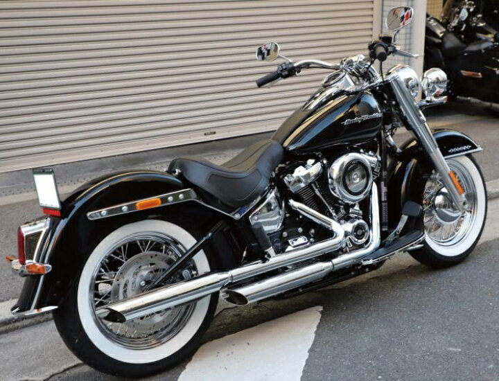 ハーレーパーツ店アンバーピース MOTOR STAGE スリップオンマフラー ベビーブラス76スラッシュ ダイナモデル用 (人気激安)