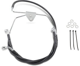 フロントブレーキラインキット 1996〜07年FLHT、FLHX ブラック：40cm/88cm (+8インチ)