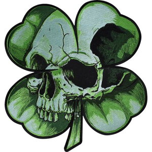 Shamrock Clover Skull Large Patch