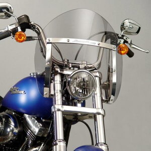 SWITCHBLADE SHORTY ウインドシールド ライトスモーク 1984〜12年FXST/C/B/D、1993〜05年FXDWG 高さ:11.25インチ