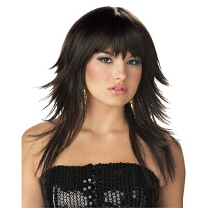ブルネット ブラック ロング ウィッグ、かつら セクシー コスプレ