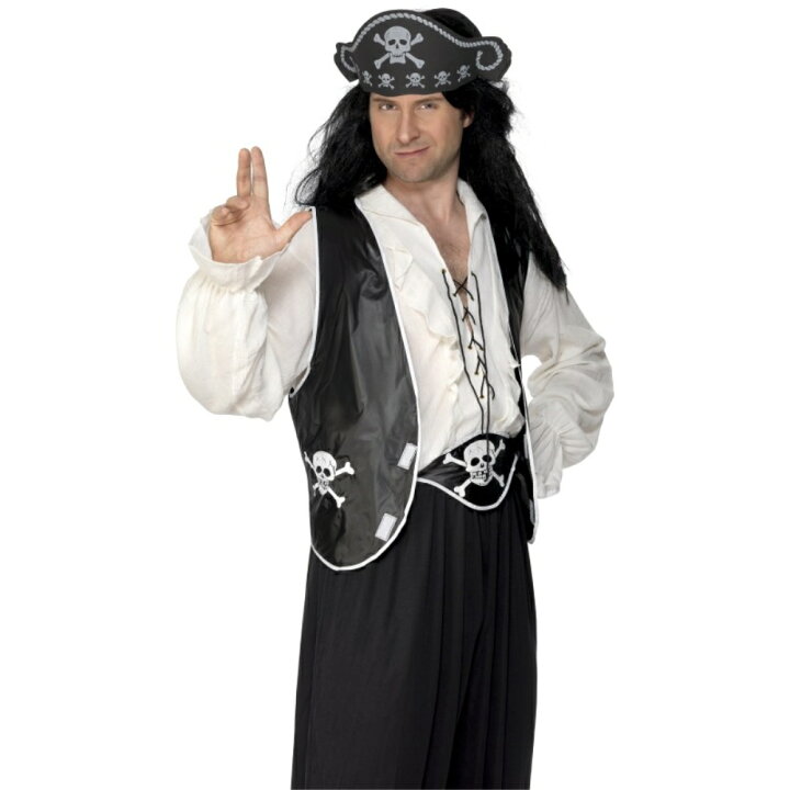 楽天市場 帽子 ベスト ベルト 黒 海賊風 大人男性用 Pirate Set コスプレ アメリカンコスチューム楽天市場店