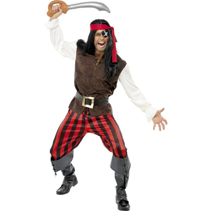 楽天市場】船員 海賊 赤 茶 衣装、コスチューム 大人男性用 Pirate 