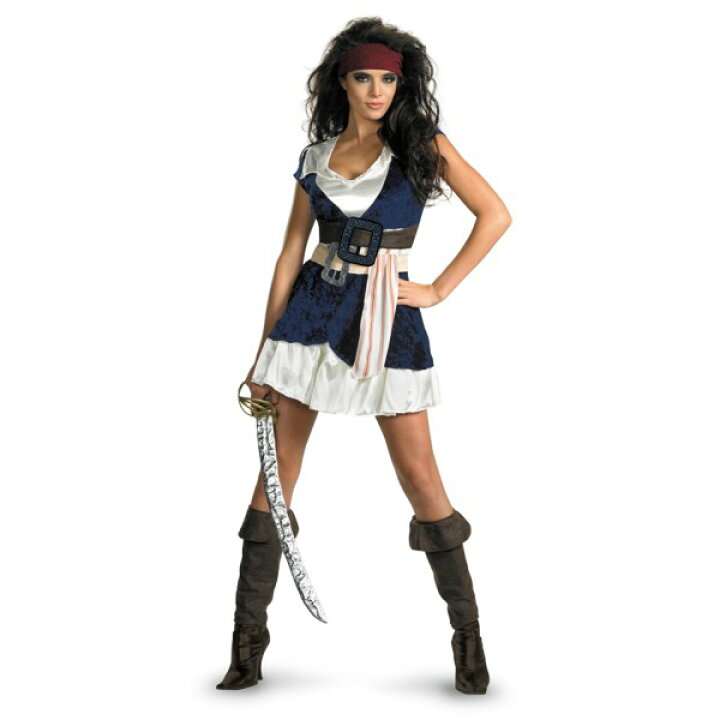 コスプレ 仮装 女性用ジャックスパロウ パイレーツ・オブ・カリビアン 海賊 仮装・コスプレ衣装 大人用 ディズニー Stdサイズ レディース ハロウィン 文化祭 学園祭 パーティー なりきり ベスト付シャツ ウィッグ付バンダナ ブーツカバー 腰布 飾りファーの通販はau PAY