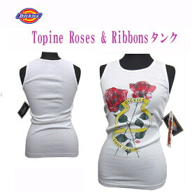 ディッキーズガール Dickies Girl タンク レディース Topine Roses & Ribbons タンク ホワイト 全国送料無料 レディースファッション トップス タンクトップ