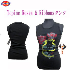 ディッキーズガール Dickies Girl タンク Topine レディース Roses & Ribbons タンク ブラック 全国送料無料 レディースファッション トップス タンクトップ