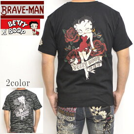 ブレイブマン ベティブープ BBB-2117 半袖Tシャツ 天竺半袖TEE BRAVE MAN BETTY BOOP トップス バイカー バイク メンズ 送料無料