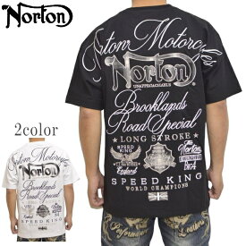 ノートン Norton 服 アパレル 242N1002 半袖Tシャツ ドライ オンブレチェック使い MAX ロゴ バイク バイカー ゴルフ メンズ トップス 送料無料 新作