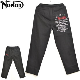 ノートン Norton 服 アパレル 223N1802 イージーストレッチツイルパンツ ブラック色 刺繍 バイク バイカー ゴルフ メンズ 送料無料