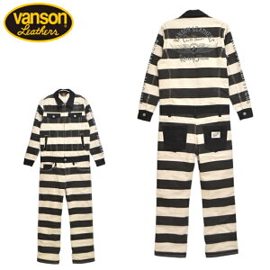 バンソン VANSON NVAO-301NC オールインワン ボーダー色 つなぎ ツナギ フライングスター バイク バイカー メンズ 送料無料 新作