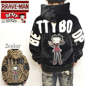 ブレイブマン ベティブープ BBB-2140 ファージャケット ボアジャケット BRAVE MAN BETTY BOOP バイカー バイク アウター メンズ 送料無料