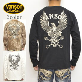 バンソン VANSON NVLT-2221 ベア天 長袖Tシャツ ロンTピストンスカルイーグル バイク バイカー トップス メンズ 送料無料