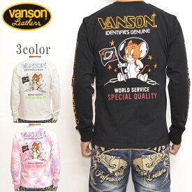 バンソン VANSON TOM and JERRY TJV-2231 ベア天 長袖Tシャツ ロンT トム＆ジェリー バイク バイカー トップス メンズ 送料無料