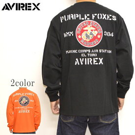 30%OFF 楽天スーパーSALE セール AVIREX アヴィレックス 7832230015 長袖Tシャツ PURPLE FOXES ロンT パープル フォックス アビレックス バイカー トップス メンズ 送料無料