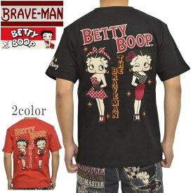 ブレイブマン ベティブープ BBB-2339 半袖Tシャツ 天竺半袖TEE BRAVE MAN BETTY BOOP トップス バイカー バイク メンズ 送料無料 新作 ベティちゃん