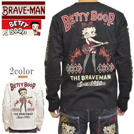 ブレイブマン ベティブープ BBB-2401 天竺 長袖Tシャツ ロンT ギターベティBRAVE MAN BETTY BOOP トップス ベティちゃん メンズ 送料無料 新作