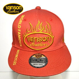 バンソン VANSON NVCP-2304 ツイル6パネルベースボールキャップ オレンジ色 帽子 オーバルロゴ メンズ バイカー バイク 送料無料 新作