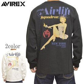 AVIREX アヴィレックス 783-3230058 長袖Tシャツ ロンT STATUE OF LIBERTY ピンナップガール アビレックス トップス メンズ 送料無料 新作