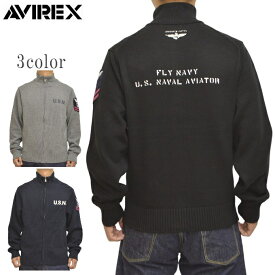 AVIREX アヴィレックス 783-3930012 ネイバル スタンドカラー ジップ ニット ジャケット セーター アビレックス メンズ 送料無料 新作
