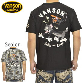 バンソン VANSON TOM and JERRY TJV-2422 ドライ 半袖Tシャツ トムとジェリー 吸汗速乾 抗菌防臭 UVカット フィットネス ジム トップス メンズ 送料無料 新作