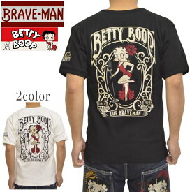 ブレイブマン ベティブープ BBB-2421 半袖Tシャツ テレコ生地 Vネック 半袖TEE BRAVE MAN BETTY BOOP トップス ベティちゃん メンズ 送料無料 新作