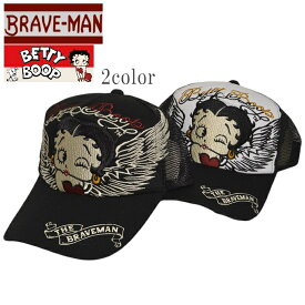 ブレイブマン ベティブープ BBB-2431 ツイルメッシュキャップ BRAVE MAN BETTY BOOP 帽子 ベティちゃん メンズ 送料無料 新作