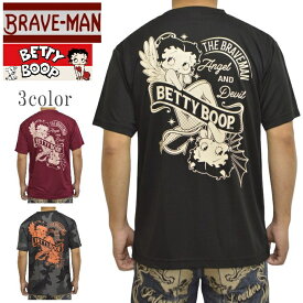 ブレイブマン ベティブープ BBB-2440 ドライ 半袖Tシャツ ドライ生地 吸汗速乾 UVカット ベティちゃん BRAVE MAN BETTY BOOP トップス メンズ 送料無料 新作