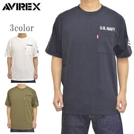 AVIREX アヴィレックス 783-2934008 6123347 半袖Tシャツ ネイバル ポケット Tシャツ アビレックス ロゴ ミリタリー トップス メンズ 送料無料 新作