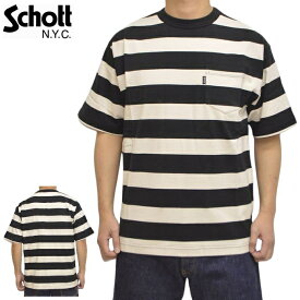 Schott NYC ショット 782-3934016 3123140 半袖Tシャツ ワイドボーダー ポケット WIDE BORDER POCKET トップス メンズ 送料無料 新作