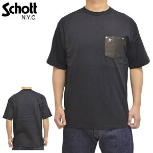Schott NYC �V���b�g 782-5934004 ����T�V���c �����X�^�[ ���U�[�|�P�b�g TEE ONE STAR LEATHER POCKET �g�b�v�X �����Y 782-3934013 �������� ���