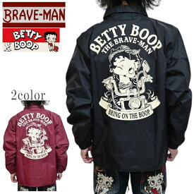 ブレイブマン ベティブープ BBB-2523 ナイロン コーチジャケット ライトアウター BRAVE MAN BETTY BOOP メンズ ベティちゃん 送料無料 新作